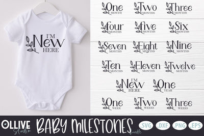 Baby Milestones Bundle | Baby Monthly Milestones SVG SVG Ollive Studio 