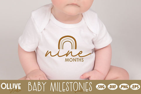 Baby Milestones Bundle SVG | Rainbow Milestones SVG SVG Ollive Studio 