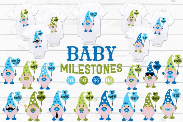Baby Milestones Cut Files, Gnome Milestones Svg SVG Craft Pixel Perfect 