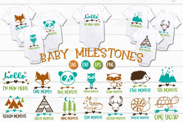 Baby Milestones Cut Files SVG Craft Pixel Perfect 