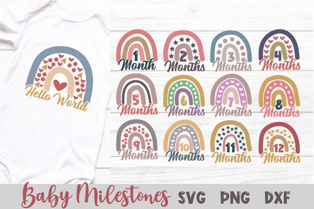 Baby Milestones Rainbow Designs SVG Cut Files SVG Shine Green Art 