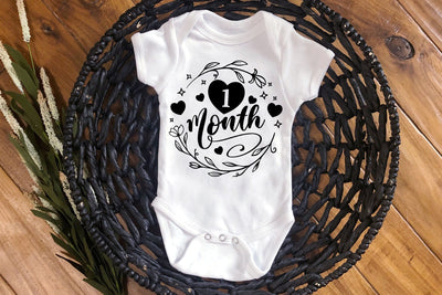 Baby Milestones SVG 1 Month Baby SVG dapiyupi store 