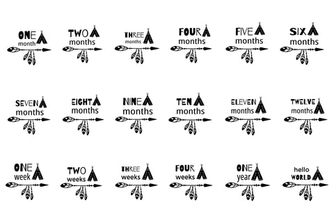 Baby Milestones SVG Bundle. Monthly Milestones Bundle SVG Olga Terlyanskaya 