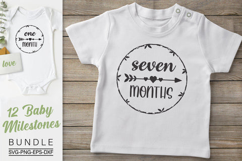 Baby Milestones Svg Bundle, Monthly Milestones Svg, Newborn Svg SVG SvgMonkeys 