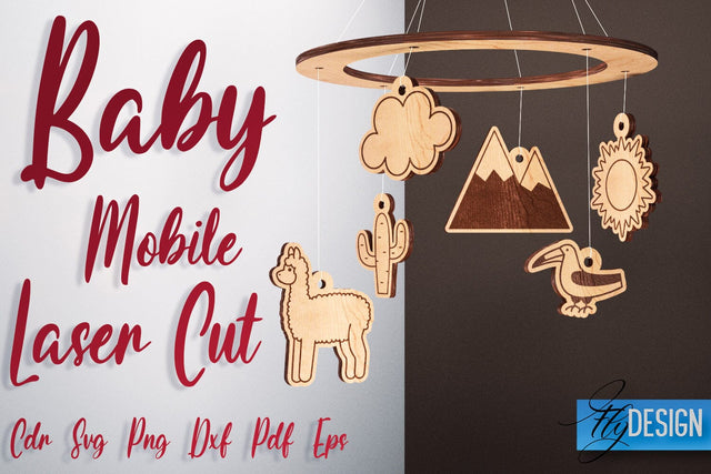 Baby Mobile Laser Cut SVG | Baby SVG Design | CNC Files SVG Fly Design 