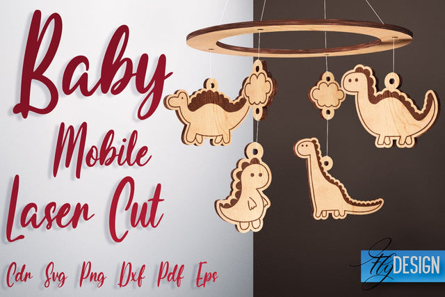 Baby Mobile Laser Cut SVG | Baby SVG Design | CNC Files SVG Fly Design 