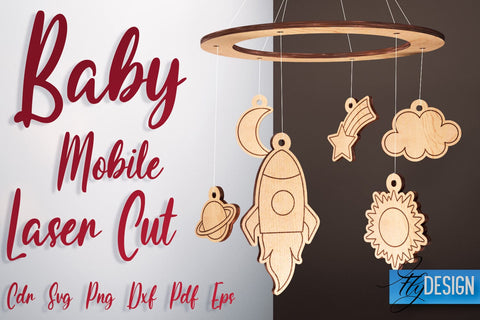 Baby Mobile Laser Cut SVG | Baby SVG Design | CNC Files SVG Fly Design 