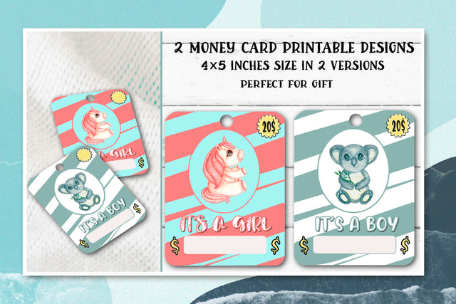 Baby Money card. Baby Shower Money card Gift PNG. Sublimation Samaha Design 