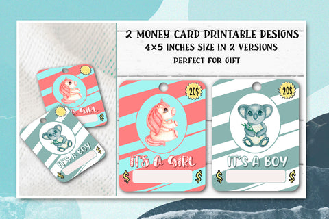 Baby Money card. Baby Shower Money card Gift PNG. Sublimation Samaha Design 