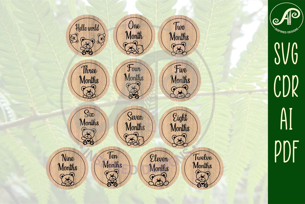 Baby monthly milestone discs SVG Bundle - So Fontsy