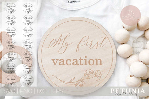 Baby Monthly Milestones Svg | Baby Milestone SVG Petunia Digital Design 