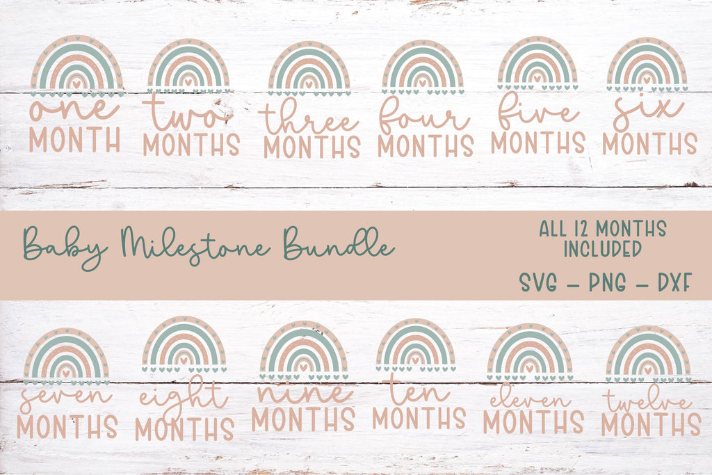 Baby Months SVG Bundle- Baby Milestone SVG Bundle - So Fontsy