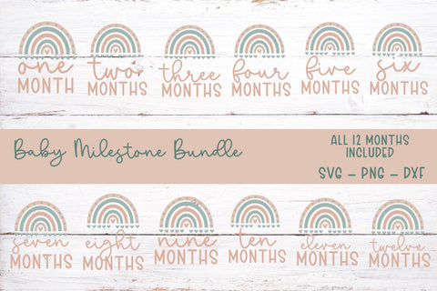 Baby Months SVG Bundle- Baby Milestone SVG Bundle SVG Linden Valley Designs 