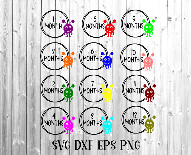 Baby months/milestones Monsters SVG Calico Creations Svg 