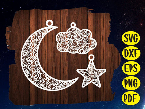 Baby Moon Star Swirl Paper cut SVG Johan Ru designs 