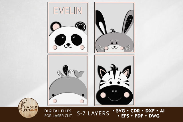 BABY NAME SIGN Bundle Multilayer Laser Cut Files, Mandala, Sign SVG, 3D Designs, Mini Design Bundles SVG LaserCutano 