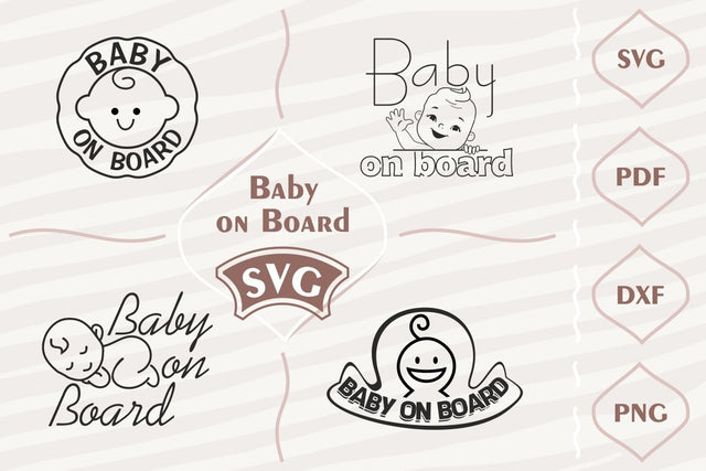 Baby on board sticker SVG bundle SVG Digital Mojito 