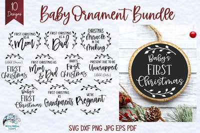Baby Ornament SVG Bundle SVG Wispy Willow Designs 