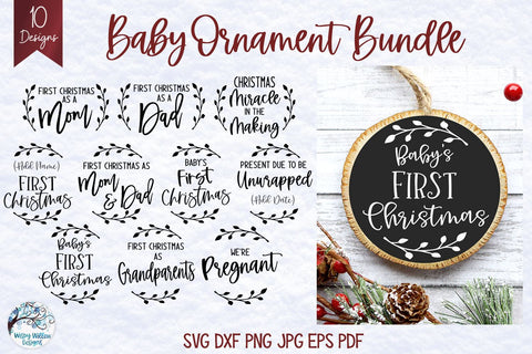 Baby Ornament SVG Bundle SVG Wispy Willow Designs 