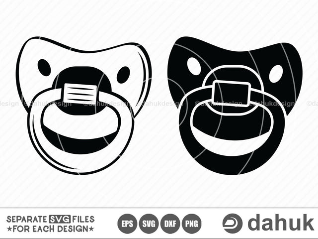 Baby Pacifier svg, Pacifier SVG File, Pacifier Vectors, Cut file, for silhouette, svg, eps, dxf, cricut design space, vinyl cut files SVG dahukdesign 