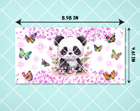 Baby Panda Sippy Cup Wrap, 12oz Sippy Cup Sublimation Design, Little Panda Sippy Cup PNG Sublimation HappyDesignStudio 