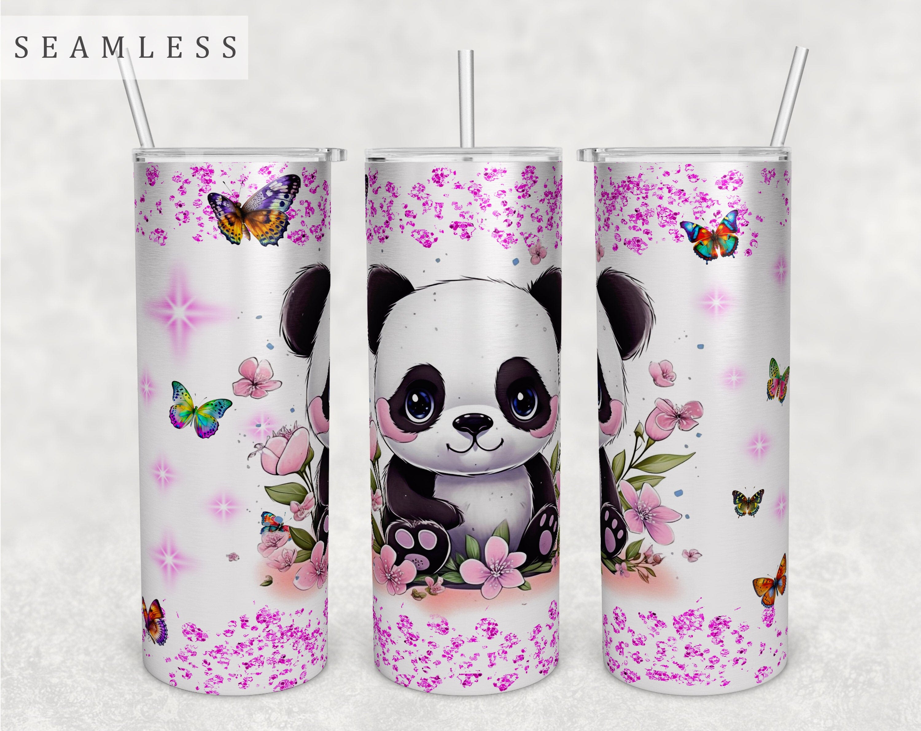 Panda Tumbler PNG Sublimation, Cute Tumbler Png - So Fontsy