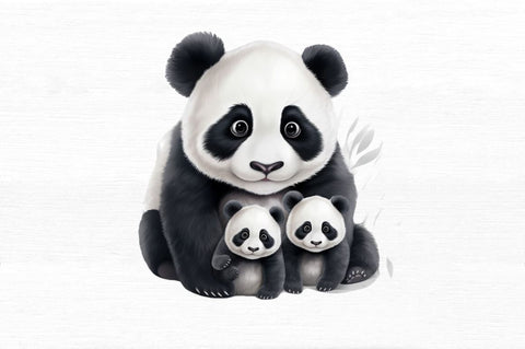 Baby Pandas Clipart White Bundle Sublimation Regulrcrative 