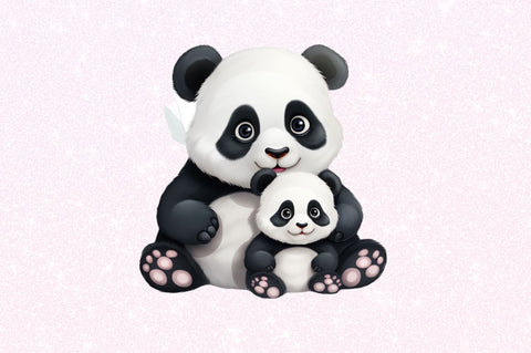 Baby Pandas Clipart White Bundle Sublimation Regulrcrative 