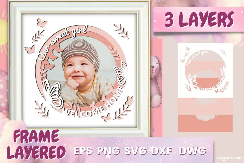Baby Photo Frame| Papercut baby | Shadowbox - So Fontsy