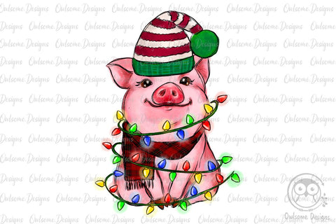 Baby Pig Christmas PNG Sublimation Sublimation Owlsome.Designs 