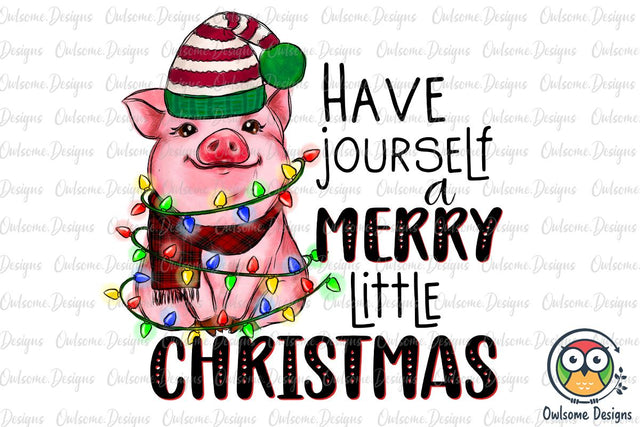 Baby Pig Merry Little Christmas Sublimation Sublimation Owlsome.Designs 