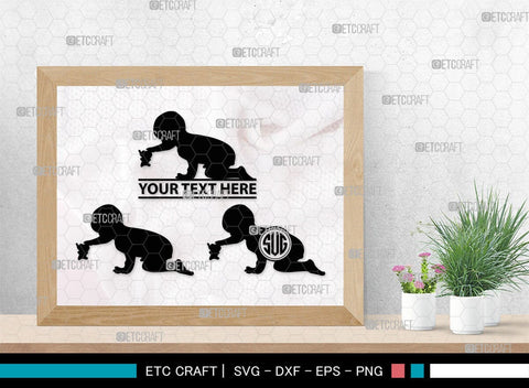 Baby Playing Monogram, Baby Playing Silhouette, Baby Playing SVG, Kids Playing Svg, Kids Svg, Playing Svg, SB00338 SVG ETC Craft 