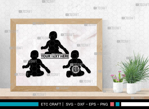 Baby Playing Monogram, Baby Playing Silhouette, Baby Playing SVG, Kids Playing Svg, Kids Svg, Playing Svg, SB00338 SVG ETC Craft 