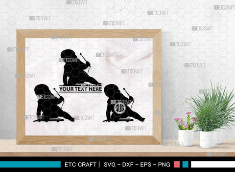 Baby Playing Monogram, Baby Playing Silhouette, Baby Playing SVG, Kids Playing Svg, Kids Svg, Playing Svg, SB00338 SVG ETC Craft 