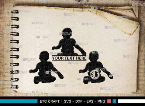 Baby Playing Monogram, Baby Playing Silhouette, Baby Playing SVG, Kids Playing Svg, Kids Svg, Playing Svg, SB00338 SVG ETC Craft 