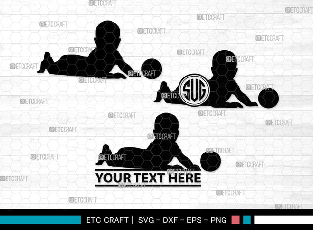 Baby Playing Monogram, Baby Playing Silhouette, Baby Playing SVG, Kids Playing Svg, Kids Svg, Playing Svg, SB00338 SVG ETC Craft 