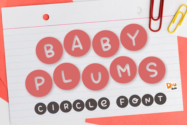 Baby Plums - Cute circle font Font Dm Letter Studio 