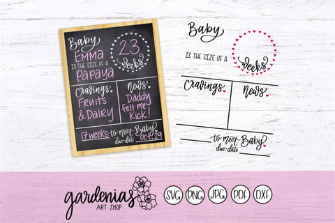 Baby Pregnancy Board Template SVG Gardenias Art Shop 
