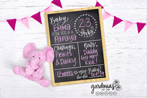Baby Pregnancy Board Template SVG Gardenias Art Shop 