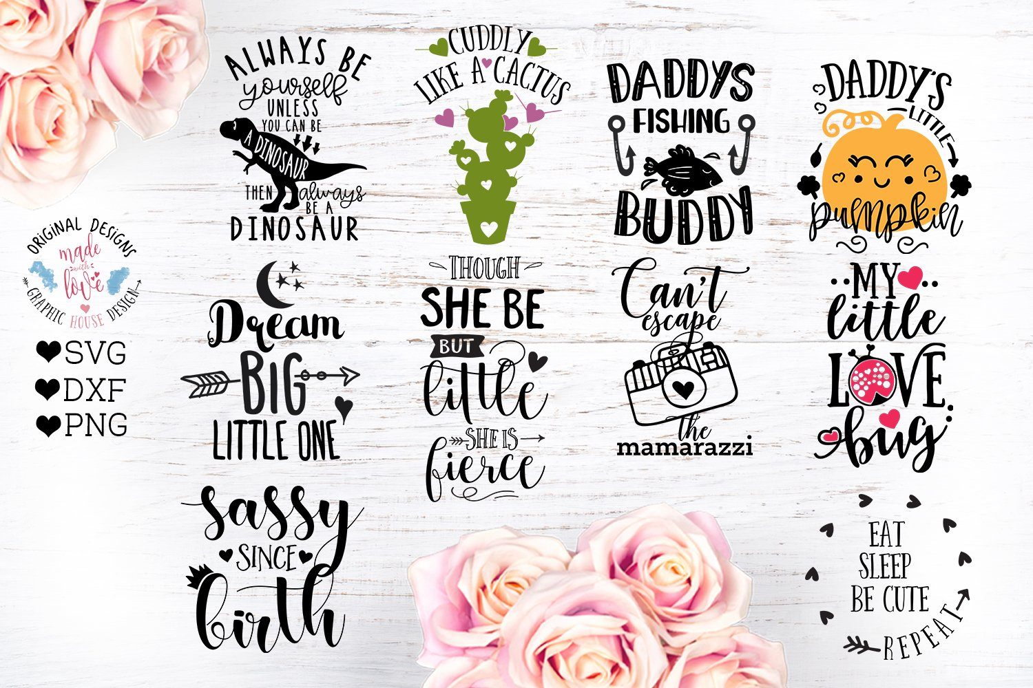 Rose Flower Line Art Graphic Rose SVG Bundle - So Fontsy