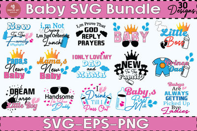 Baby Quotes SVG Bundle - Baby T-Shirt - Newborn Svg - Family SVG jacpot007 