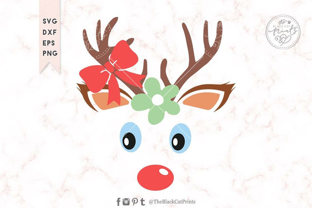Baby Reindeer face cut file SVG TheBlackCatPrints 