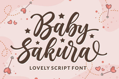 Baby Sakura - Lovely Script Font Font Subectype Studio 