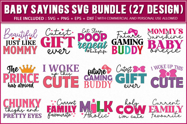 Baby Sayings SVG Bundle SVG Shetara Begum 