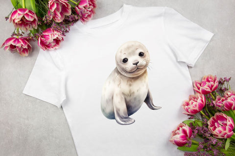 Baby Seal Watercolor Sublimation Clipart Sublimation Regulrcrative 