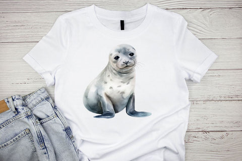 Baby Seal Watercolor Sublimation Clipart Sublimation Regulrcrative 