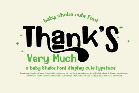 Baby shake font Font JH-CreativeFont 