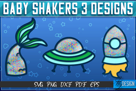 Baby Shakers SVG | Baby Paper Cut Design | Confetti SVG SVG Fly Design 