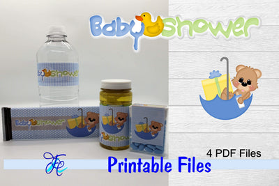 Baby Shower Boy - Bear 3D Paper Family Creations 