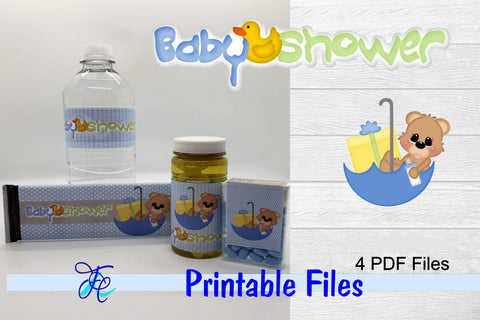 Baby Shower Boy - Bear 3D Paper Family Creations 